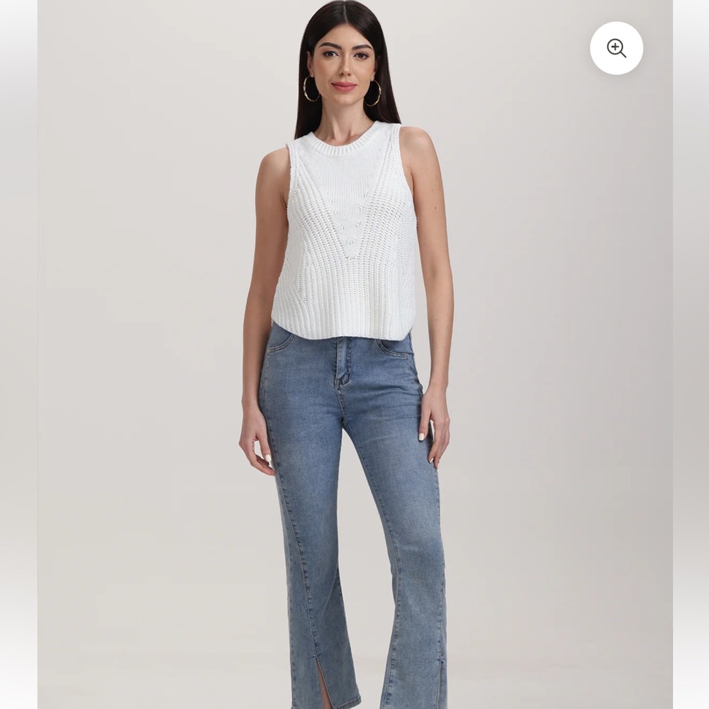 525 America BILLIE: THICK THIN VEST in Bleach White Size XL Retail $89 - Picture 4 of 7